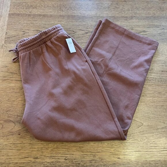 Old Navy Antique Rose Petite XL High-Waisted SoComfy Wide-Leg Sweatpants NWT 436 - Picture 1 of 2